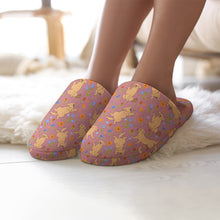 Load image into Gallery viewer, Flower Garden Golden Retriever Women's Cotton Mop Slippers-12