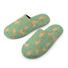 Load image into Gallery viewer, Flower Garden Golden Retriever Women's Cotton Mop Slippers-28