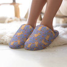 Load image into Gallery viewer, Flower Garden Golden Retriever Women's Cotton Mop Slippers-32