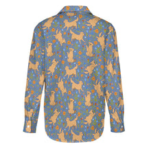 Load image into Gallery viewer, Flower Garden Golden Retriever Women's Shirt-Apparel-Apparel,Dog Mom Gifts,Golden Retriever,Shirt-15