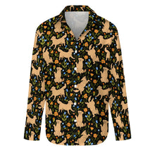 Load image into Gallery viewer, Flower Garden Golden Retriever Women's Shirt-Apparel-Apparel,Dog Mom Gifts,Golden Retriever,Shirt-23