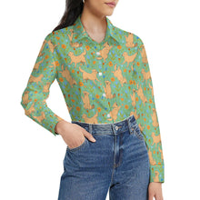 Load image into Gallery viewer, Flower Garden Golden Retriever Women's Shirt-Apparel-Apparel,Dog Mom Gifts,Golden Retriever,Shirt-27