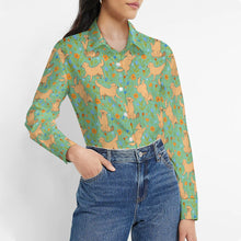 Load image into Gallery viewer, Flower Garden Golden Retriever Women's Shirt-Apparel-Apparel,Dog Mom Gifts,Golden Retriever,Shirt-4