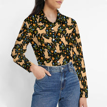 Load image into Gallery viewer, Flower Garden Golden Retriever Women's Shirt-Apparel-Apparel,Dog Mom Gifts,Golden Retriever,Shirt-1