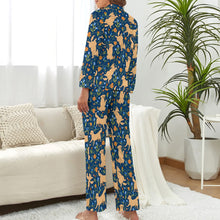 Load image into Gallery viewer, Flower Garden Golden Retrievers Pajamas Set for Women-Pajamas-Apparel, Golden Retriever, Pajamas-6