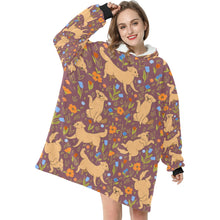 Load image into Gallery viewer, Flower Garden Labrador Blanket Hoodie for Women-Apparel-Apparel, Blankets-5