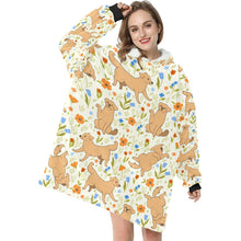 Load image into Gallery viewer, Flower Garden Labrador Blanket Hoodie for Women-Apparel-Apparel, Blankets-8