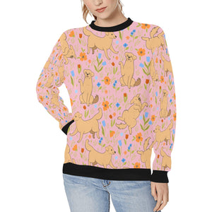 Flower Garden Labrador Women's Sweatshirt-Apparel-Apparel, Labrador, Sweatshirt-Pink-XS-4