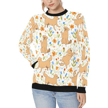 Load image into Gallery viewer, Flower Garden Labrador Women&#39;s Sweatshirt-Apparel-Apparel, Labrador, Sweatshirt-White-XS-1