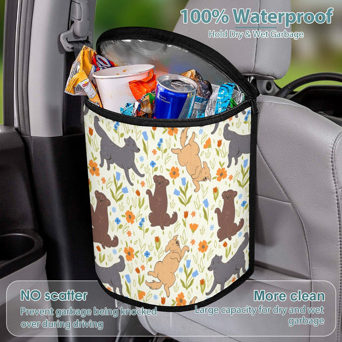 Flower Garden Labradors Love Multipurpose Car Storage Bag-4