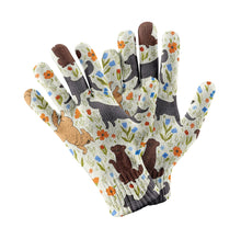 Load image into Gallery viewer, Flower Garden Labradors Touch Screen Gloves-Accessories-Accessories, Dog Dad Gifts, Dog Mom Gifts, Gloves, Labrador-White-1