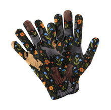 Load image into Gallery viewer, Flower Garden Labradors Touch Screen Gloves-Accessories-Accessories, Dog Dad Gifts, Dog Mom Gifts, Gloves, Labrador-Black-5