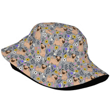 Load image into Gallery viewer, Flower Garden Pug Bucket Hat-Hats &amp; Caps-18