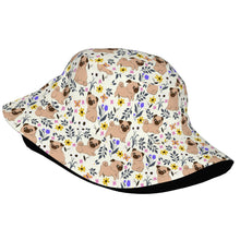 Load image into Gallery viewer, Flower Garden Pug Bucket Hat-Hats &amp; Caps-2