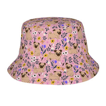 Load image into Gallery viewer, Flower Garden Pug Bucket Hat-Hats &amp; Caps-Light Pink-One Size-25
