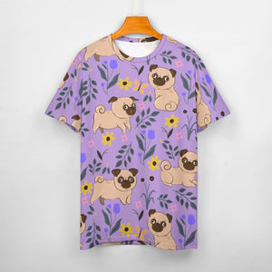 Flower Garden Pug Love All Over Print Women's Cotton T-Shirt - 4 Colors-Apparel-Apparel, Pug, Shirt, T Shirt-4