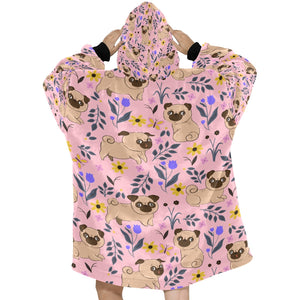 Flower Garden Pug Love Blanket Hoodie for Women - 4 Colors-Apparel-Apparel, Blankets, Pug-6