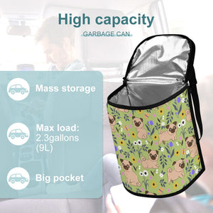Flower Garden Pug Multipurpose Car Storage Bag-4