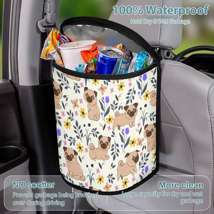 Flower Garden Pug Multipurpose Car Storage Bag-9