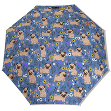 Load image into Gallery viewer, Flower Garden Pug Umbrella-Accessories-Accessories,Dog Mom Gifts,Pug,Umbrella-1