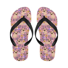 Load image into Gallery viewer, Flower Garden Pug Unisex Slippers-11
