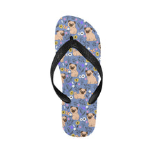 Load image into Gallery viewer, Flower Garden Pug Unisex Slippers-13