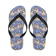 Load image into Gallery viewer, Flower Garden Pug Unisex Slippers-14
