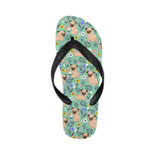 Load image into Gallery viewer, Flower Garden Pug Unisex Slippers-15