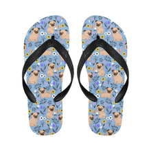 Load image into Gallery viewer, Flower Garden Pug Unisex Slippers-17