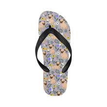 Load image into Gallery viewer, Flower Garden Pug Unisex Slippers-21