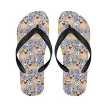 Load image into Gallery viewer, Flower Garden Pug Unisex Slippers-25
