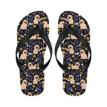 Load image into Gallery viewer, Flower Garden Pug Unisex Slippers-26