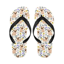 Load image into Gallery viewer, Flower Garden Pug Unisex Slippers-2