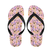 Load image into Gallery viewer, Flower Garden Pug Unisex Slippers-6
