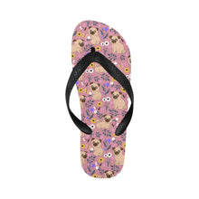 Load image into Gallery viewer, Flower Garden Pug Unisex Slippers-8