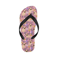 Load image into Gallery viewer, Flower Garden Pug Unisex Slippers-PaleVioletRed-S-10