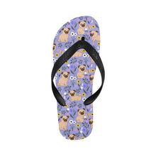 Load image into Gallery viewer, Flower Garden Pug Unisex Slippers-CornflowerBlue_1-S-23