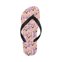 Load image into Gallery viewer, Flower Garden Pug Unisex Slippers-Pink-S-3