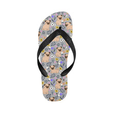 Load image into Gallery viewer, Flower Garden Pug Unisex Slippers-DarkGray-S-22