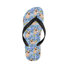 Load image into Gallery viewer, Flower Garden Pug Unisex Slippers-LightSkyBlue-S-7