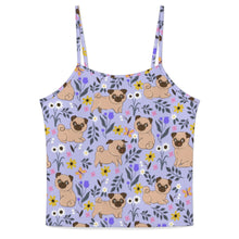 Load image into Gallery viewer, Flower Garden Pug Women&#39;s Cami and Shorts Pajama Set-5