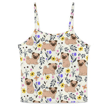 Load image into Gallery viewer, Flower Garden Pug Women&#39;s Cami and Shorts Pajama Set-9
