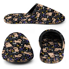 Load image into Gallery viewer, Flower Garden Pug Women's Cotton Mop Slippers-11