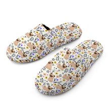 Load image into Gallery viewer, Flower Garden Pug Women's Cotton Mop Slippers-13