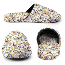 Load image into Gallery viewer, Flower Garden Pug Women's Cotton Mop Slippers-14
