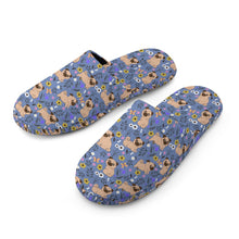Load image into Gallery viewer, Flower Garden Pug Women's Cotton Mop Slippers-22