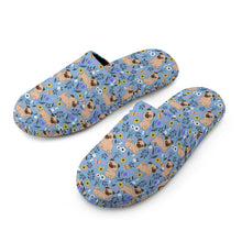 Load image into Gallery viewer, Flower Garden Pug Women's Cotton Mop Slippers-23