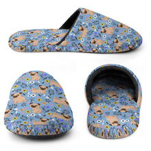 Load image into Gallery viewer, Flower Garden Pug Women's Cotton Mop Slippers-24