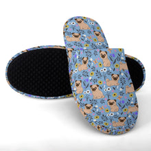 Load image into Gallery viewer, Flower Garden Pug Women's Cotton Mop Slippers-26