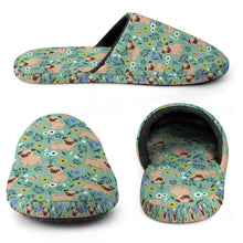 Load image into Gallery viewer, Flower Garden Pug Women's Cotton Mop Slippers-27